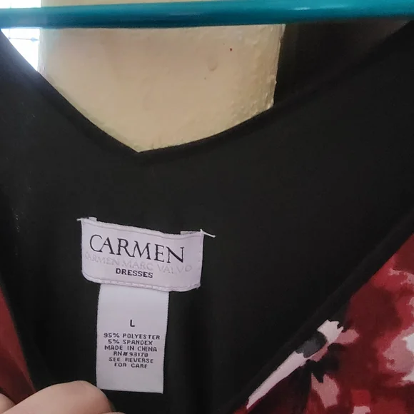 Dark Burgundy Floral Dress - Picture 4 of 5